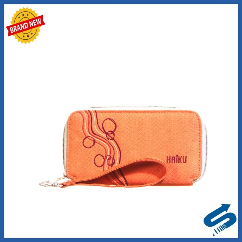 Slim Zip-Around RFID-Blocking Wristlet Clutch Wallet with Detachable Strap